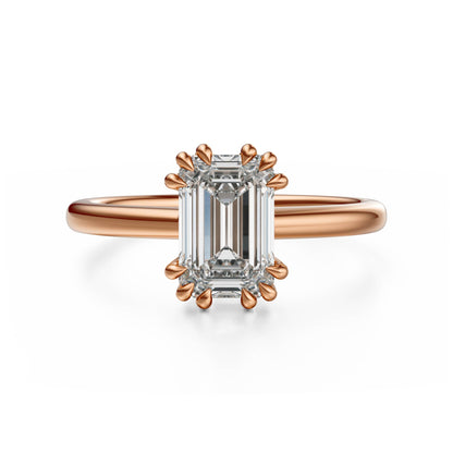 The Thalassa Ring | Emerald Cut | Setting Only - Lavender Creek Gems 