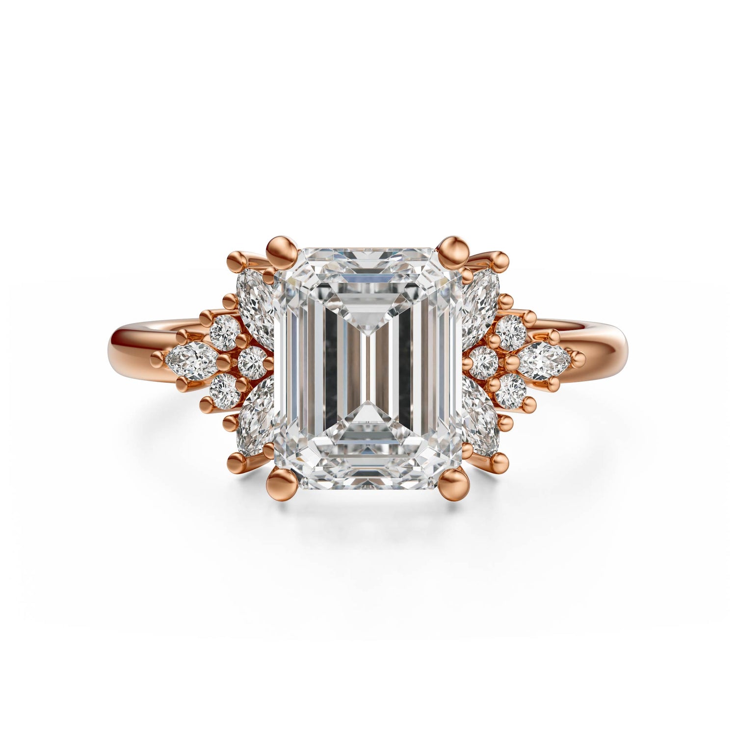 The Veraine Ring | Emerald Cut | Setting Only