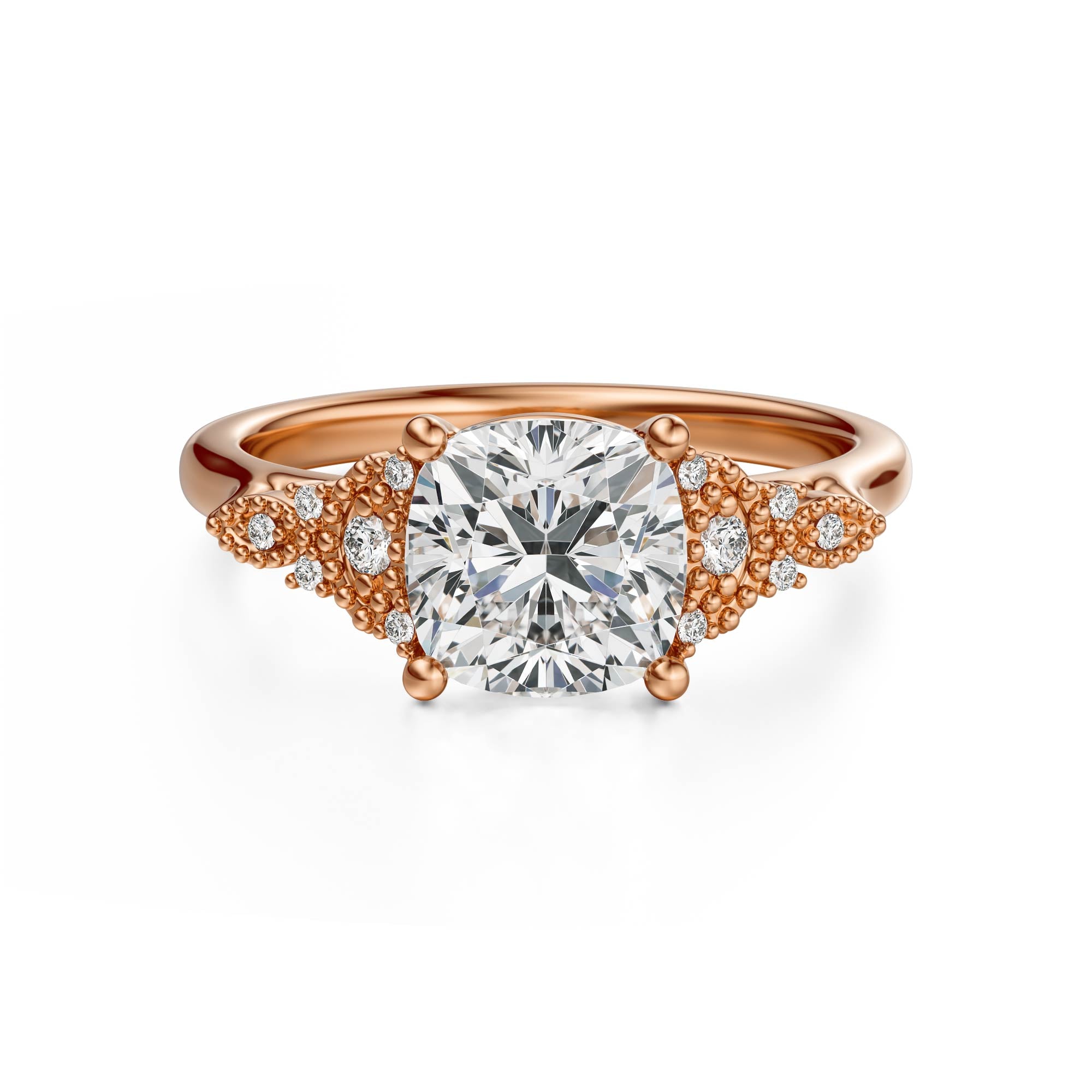 The Art Deco Maeve Ring | Cushion | Setting Only - Lavender Creek Gems 
