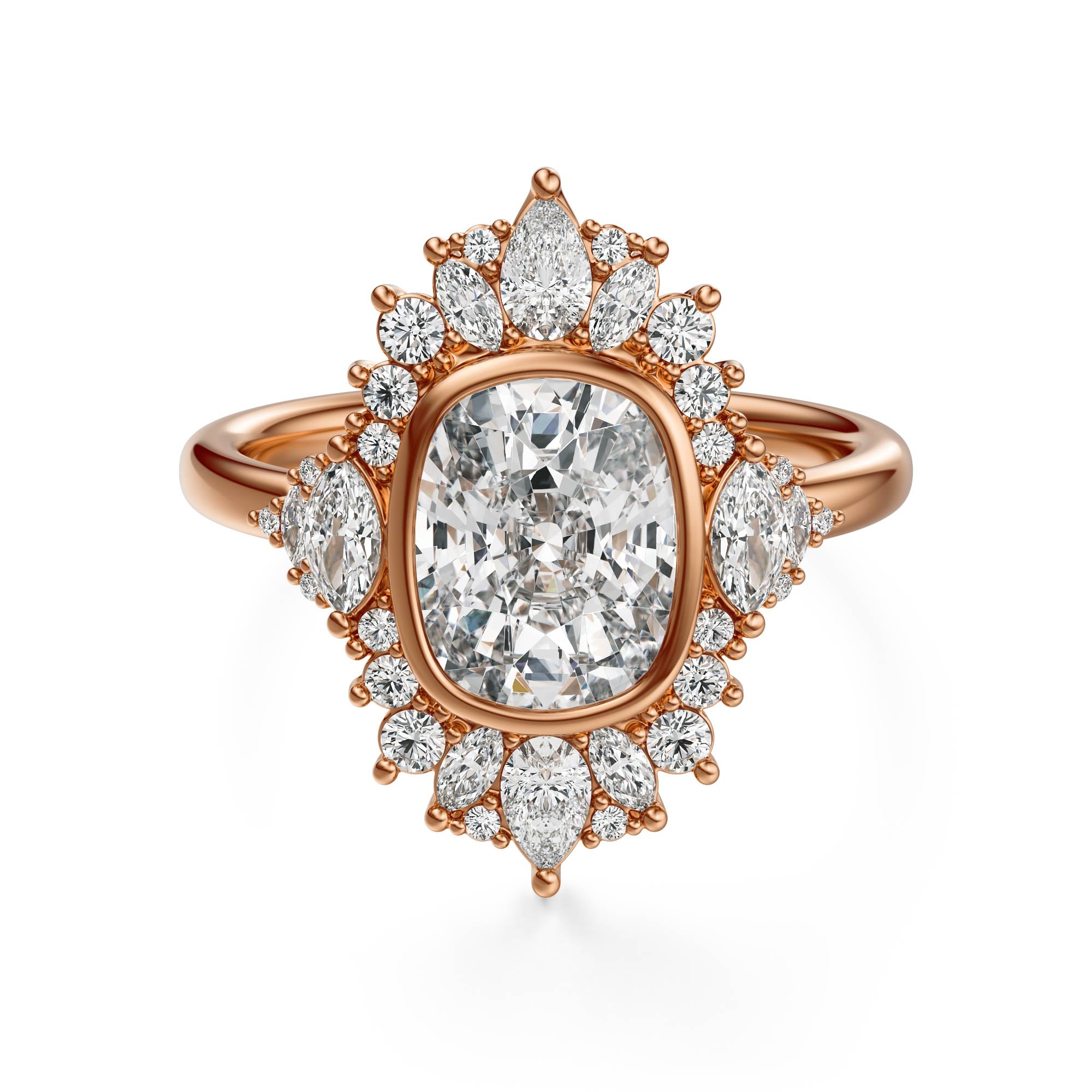 The Ethereal Ring | Elongated Cushion | Setting Only