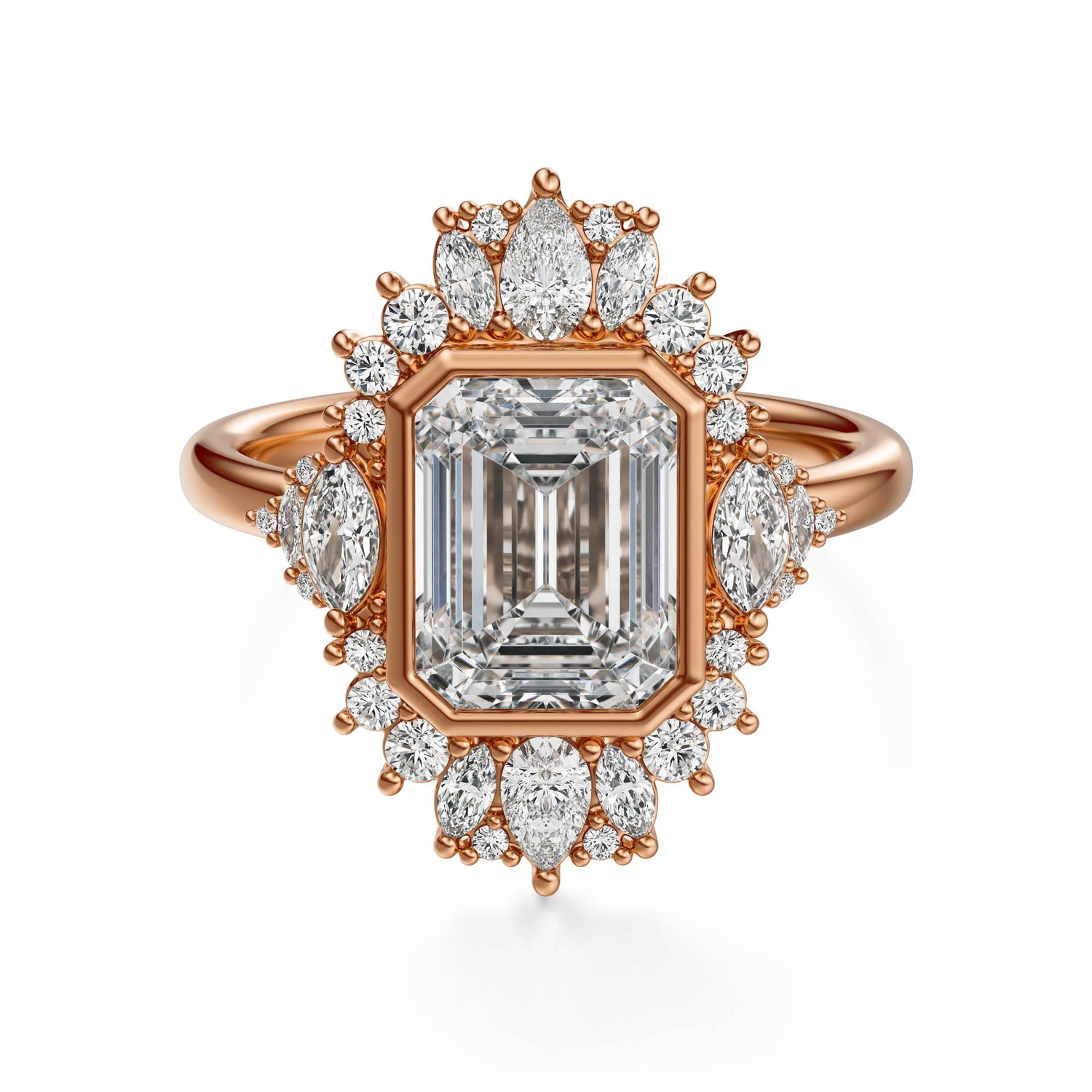 The Ethereal Ring | Emerald Cut | Setting Only