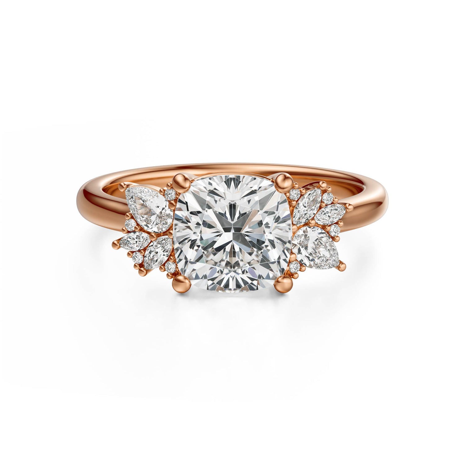 The Diamond Fleur Ring | Cushion | Setting Only - Lavender Creek Gems 