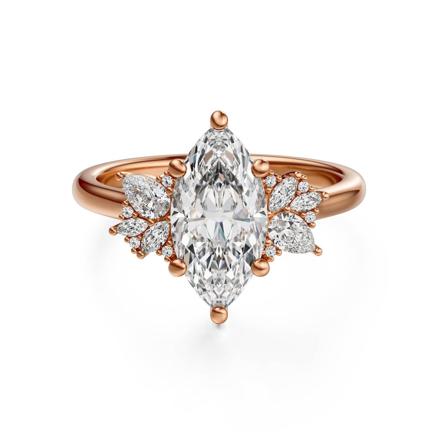 The Diamond Fleur Ring | Marquise | Setting Only - Lavender Creek Gems 