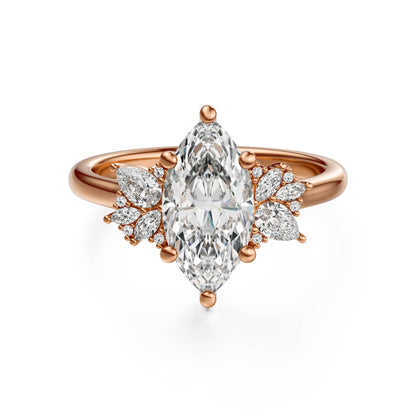 The Diamond Fleur Ring | Marquise | Setting Only - Lavender Creek Gems 