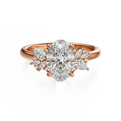 The Diamond Fleur Ring | Oval | Setting Only - Lavender Creek Gems 