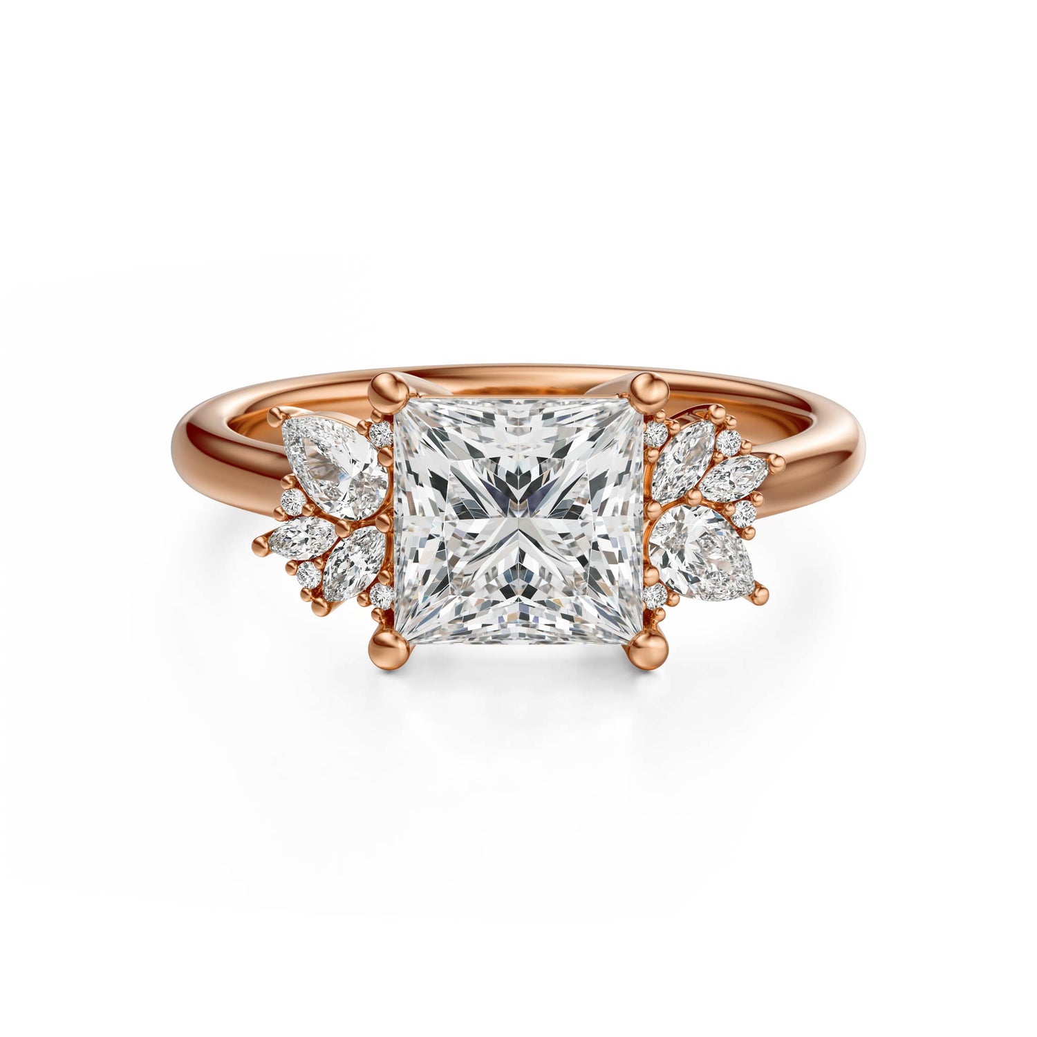The Diamond Fleur Ring | Princess | Setting Only - Lavender Creek Gems 
