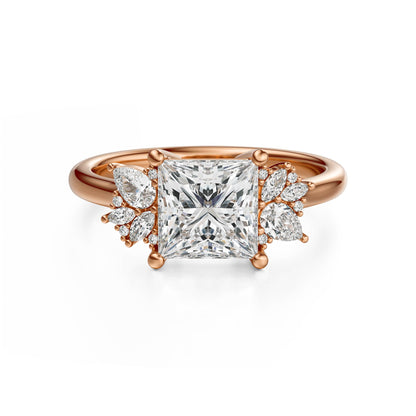 The Diamond Fleur Ring | Princess | Setting Only - Lavender Creek Gems 