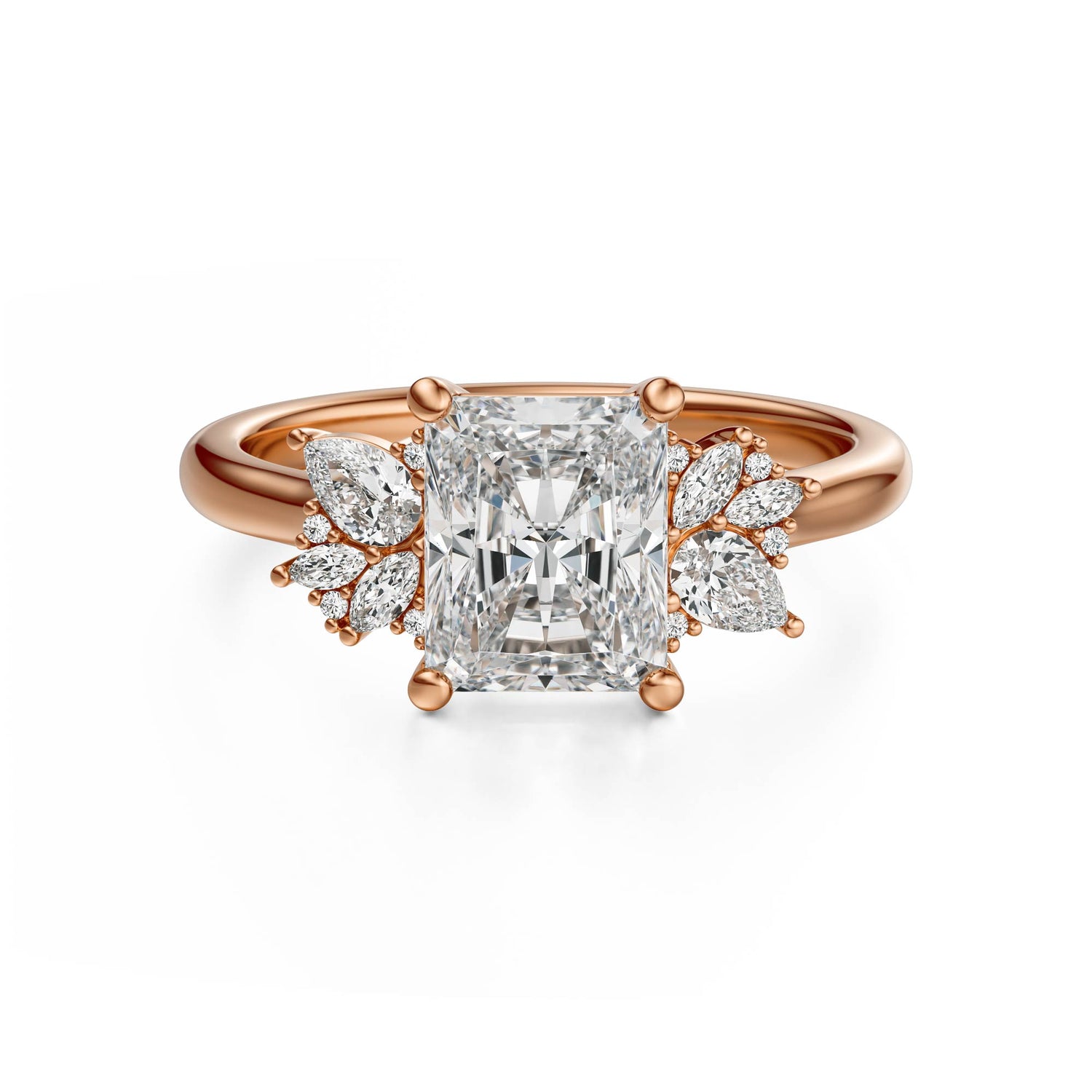 The Diamond Fleur Ring | Radiant | Setting Only - Lavender Creek Gems 