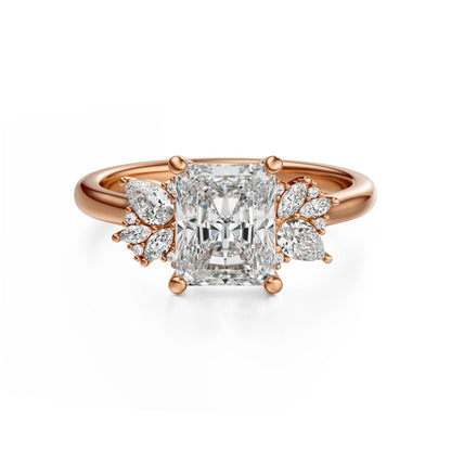 The Diamond Fleur Ring | Radiant | Setting Only - Lavender Creek Gems 