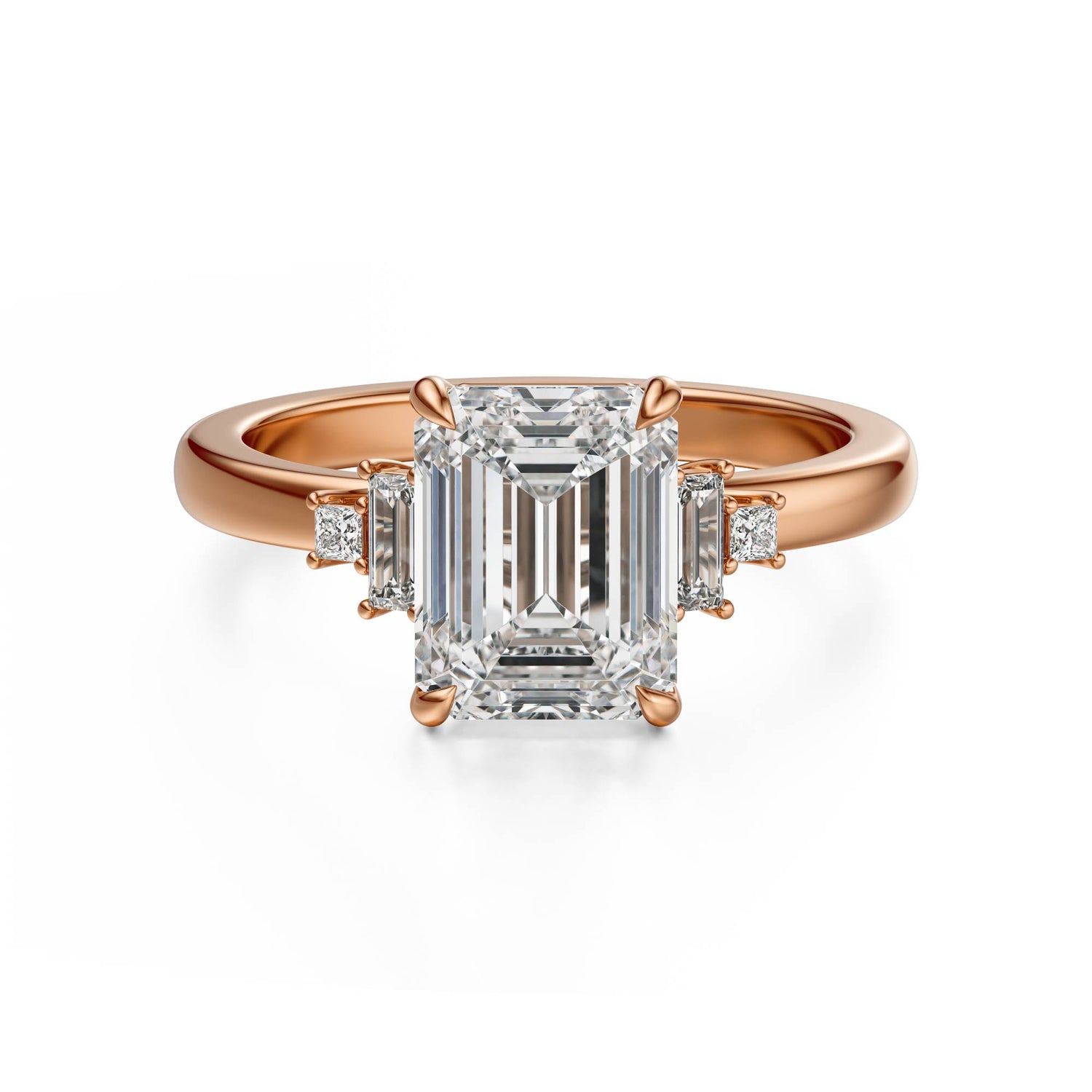 The Elevated Mira Ring | Emerald Cut | Setting Only
