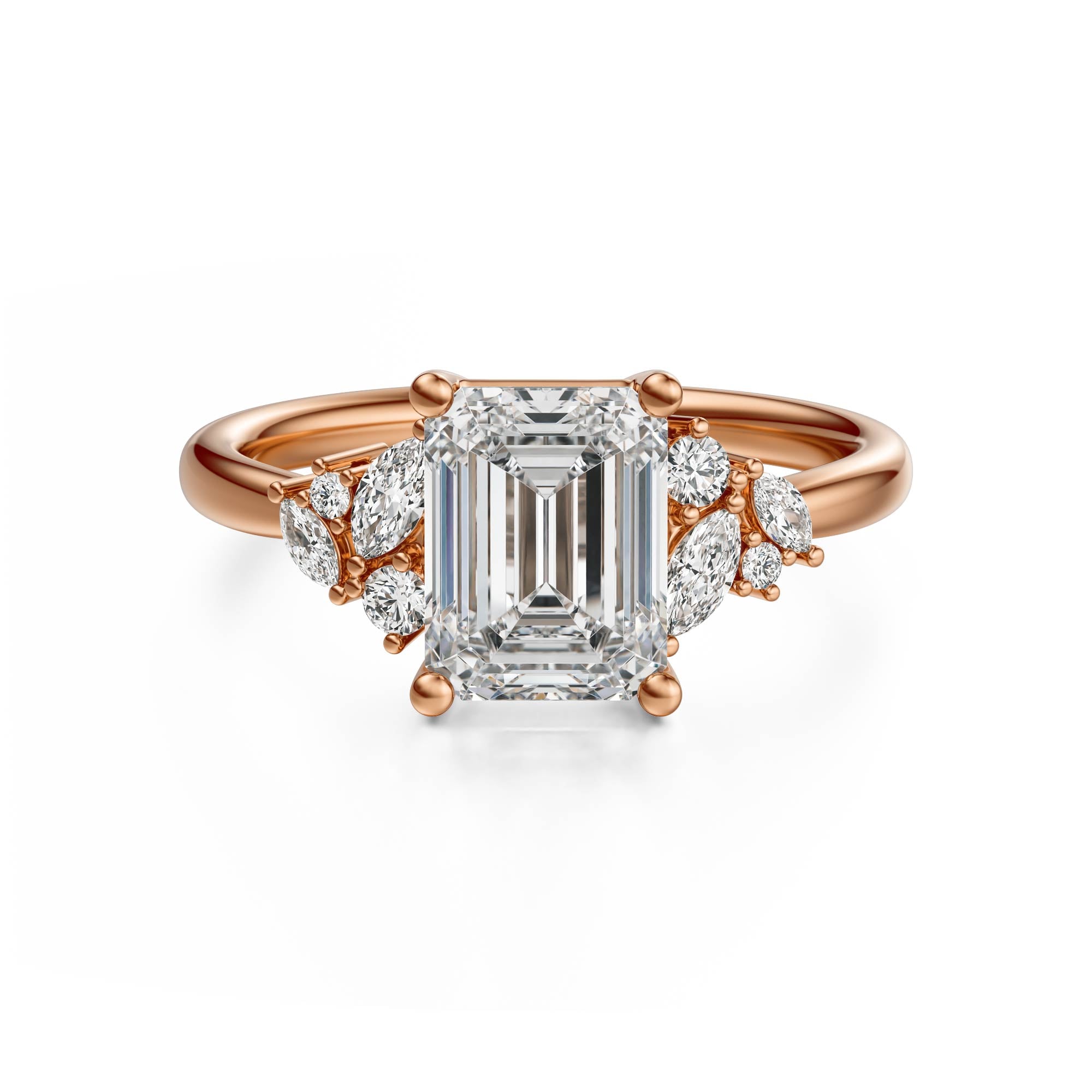 The Laurel Ring | Emerald Cut