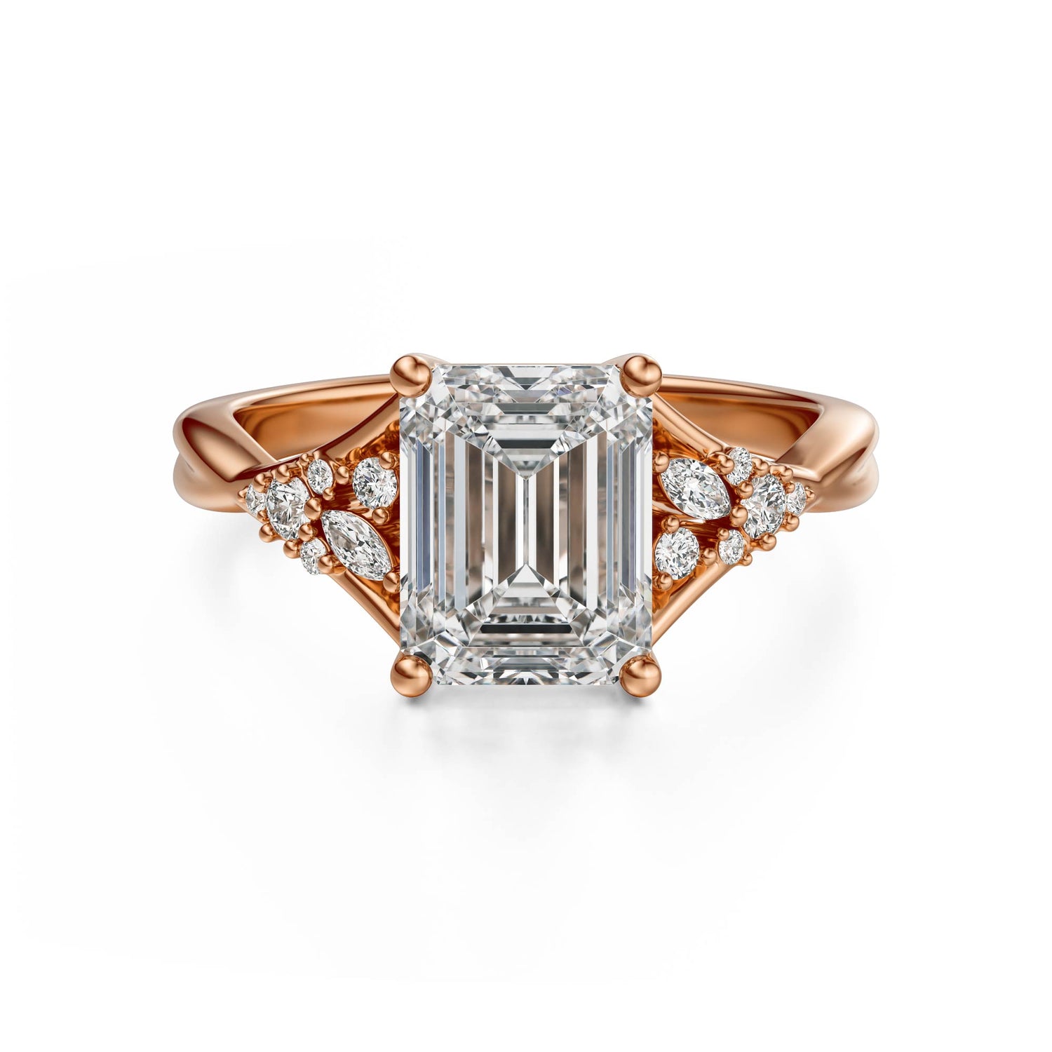 The Lyria Ring | Emerald Cut | Setting Only