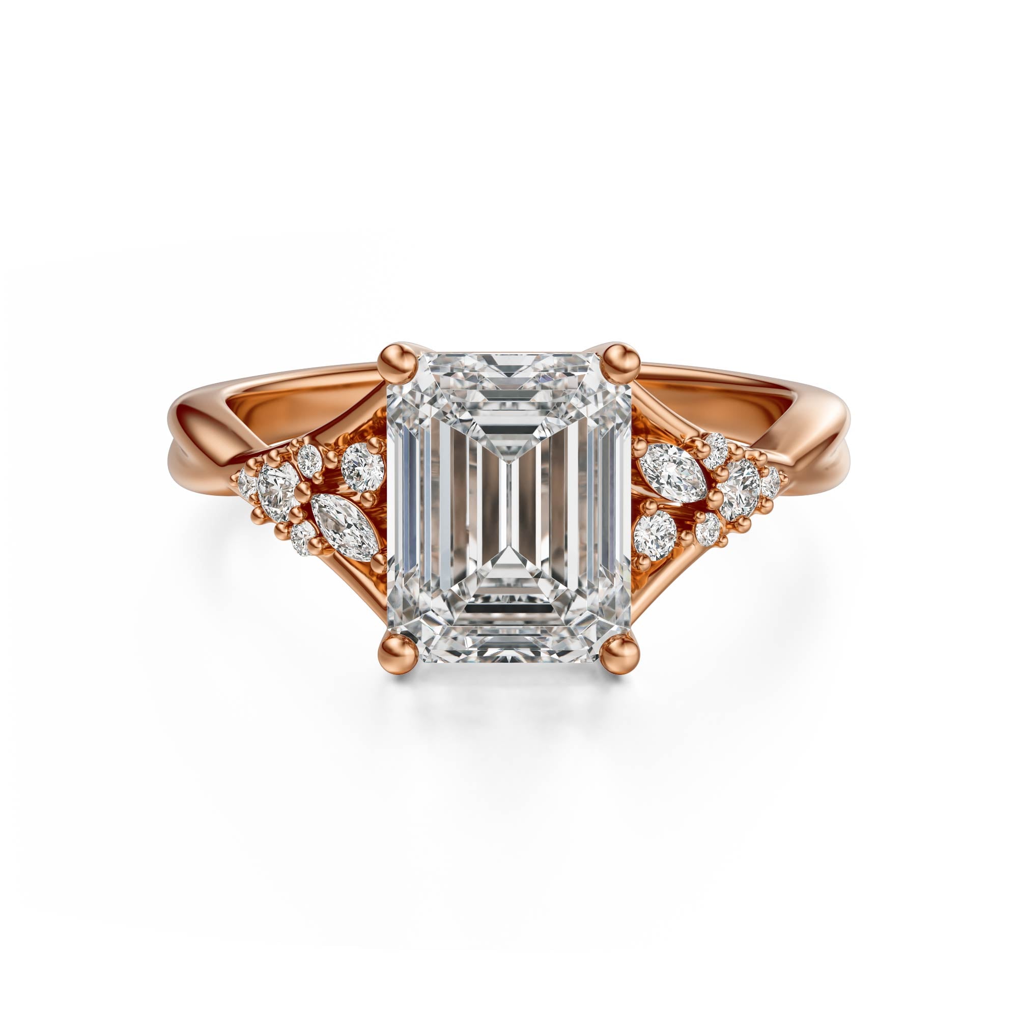 The Lyria Ring | Emerald Cut | Setting Only