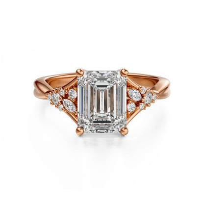 The Lyria Ring | Emerald Cut | Setting Only