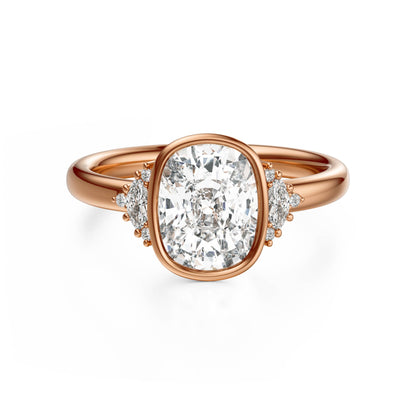 The Bezel Maren Ring | Elongated Cushion | Setting Only - Lavender Creek Gems 