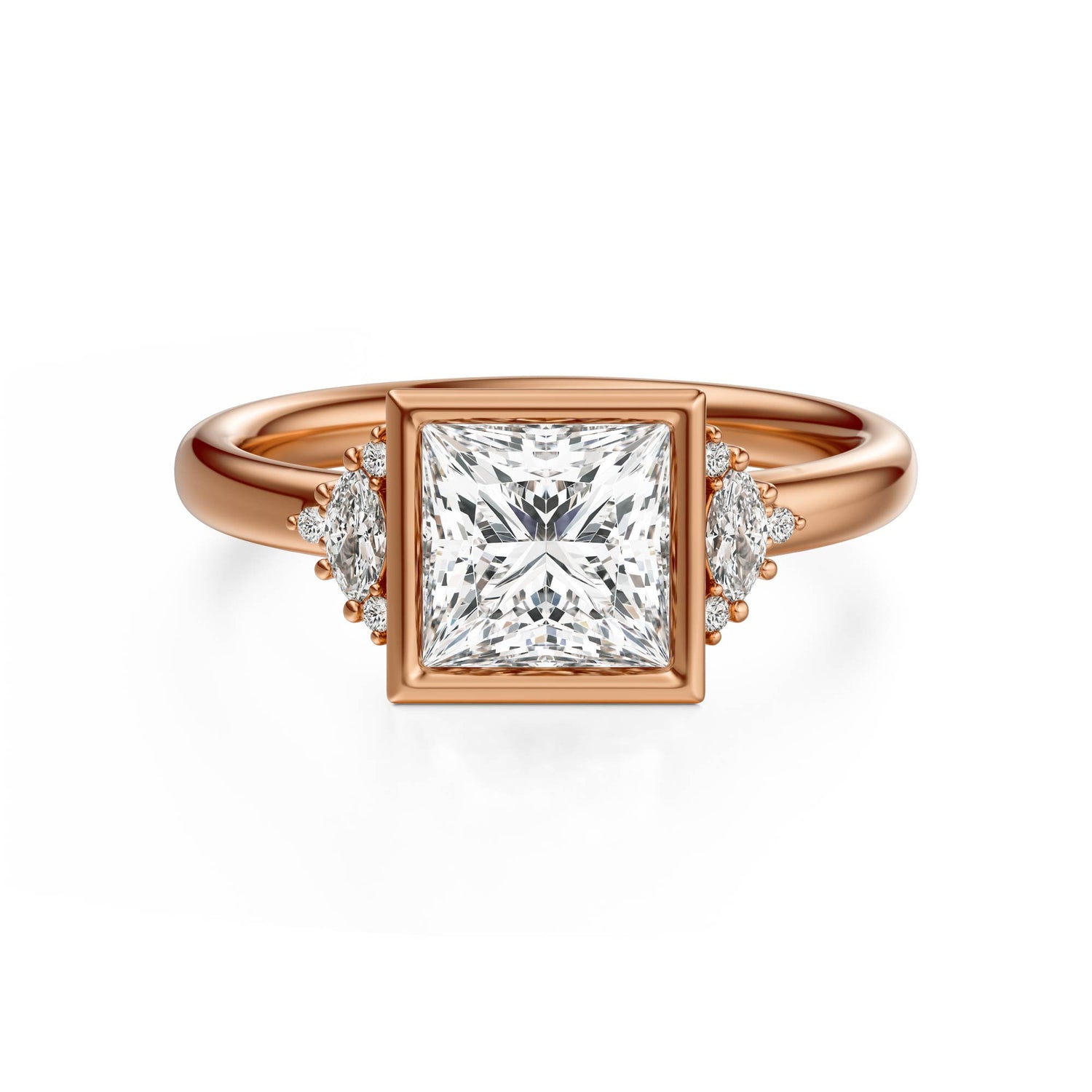 The Bezel Maren Ring | Princess | Setting Only - Lavender Creek Gems 