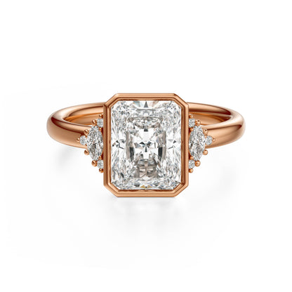 The Bezel Maren Ring | Radiant | Setting Only - Lavender Creek Gems 