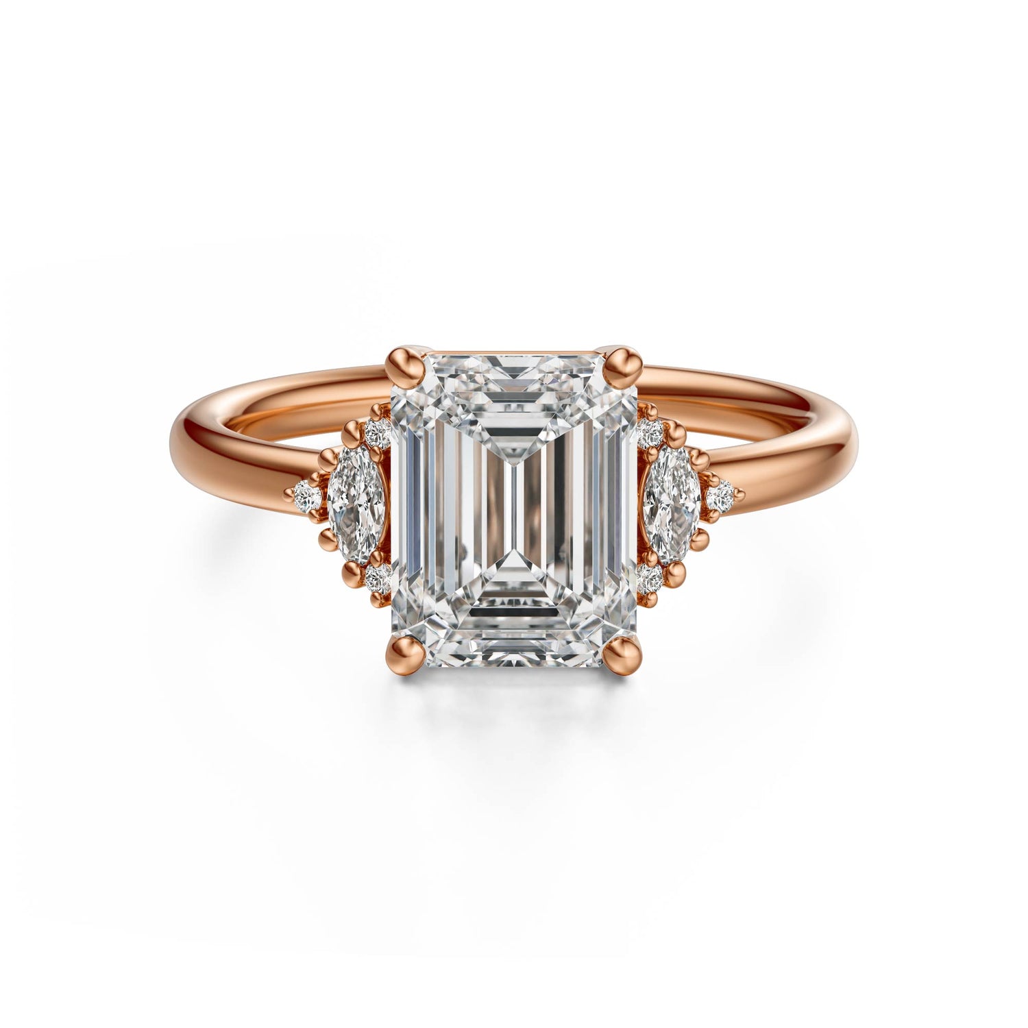 The Low Maren Ring | Emerald Cut | Setting Only