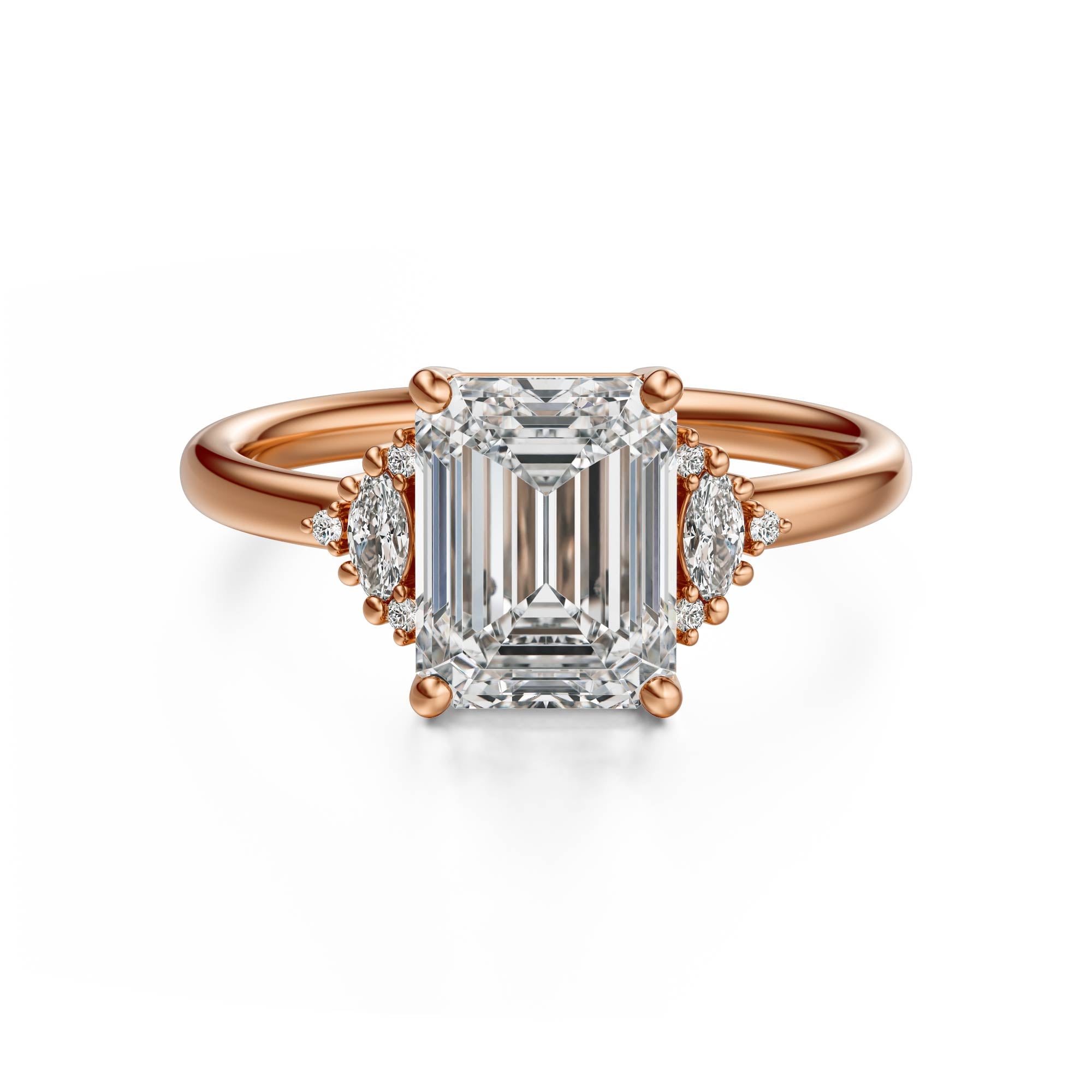 The Low Maren Ring | Emerald Cut | Setting Only