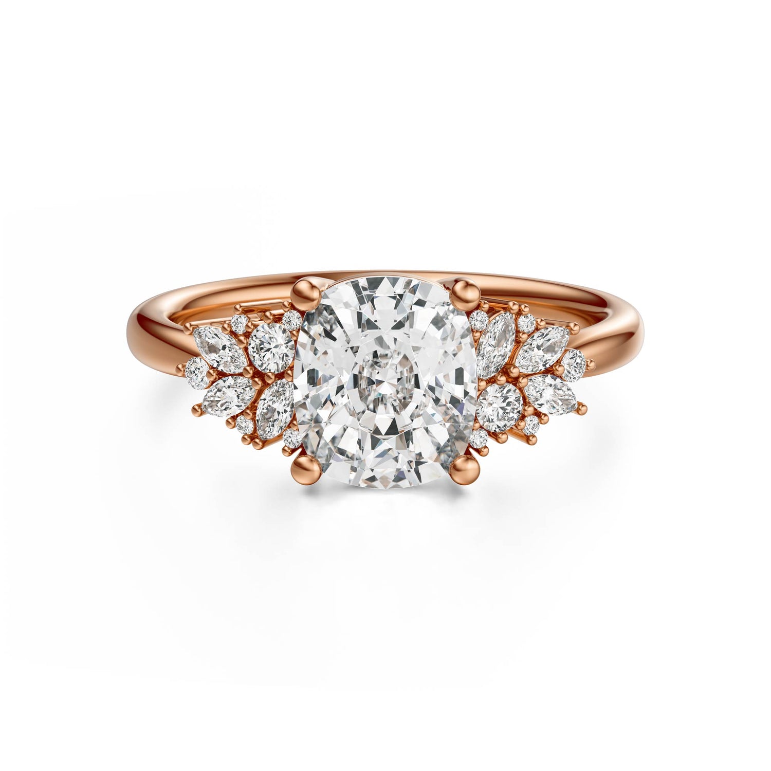 The Rosalie Ring | Elongated Cushion | Setting Only - Lavender Creek Gems 
