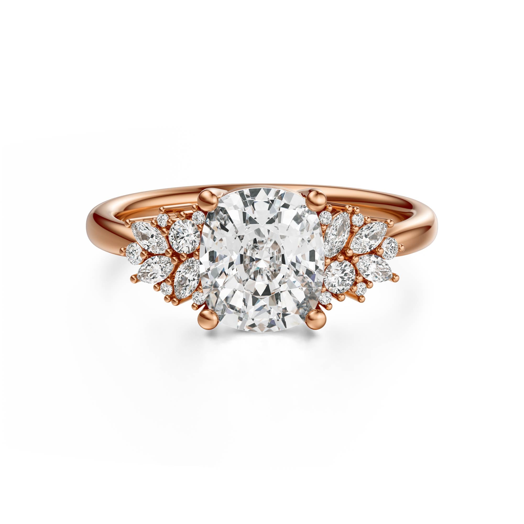 The Rosalie Ring | Elongated Cushion | Setting Only - Lavender Creek Gems 