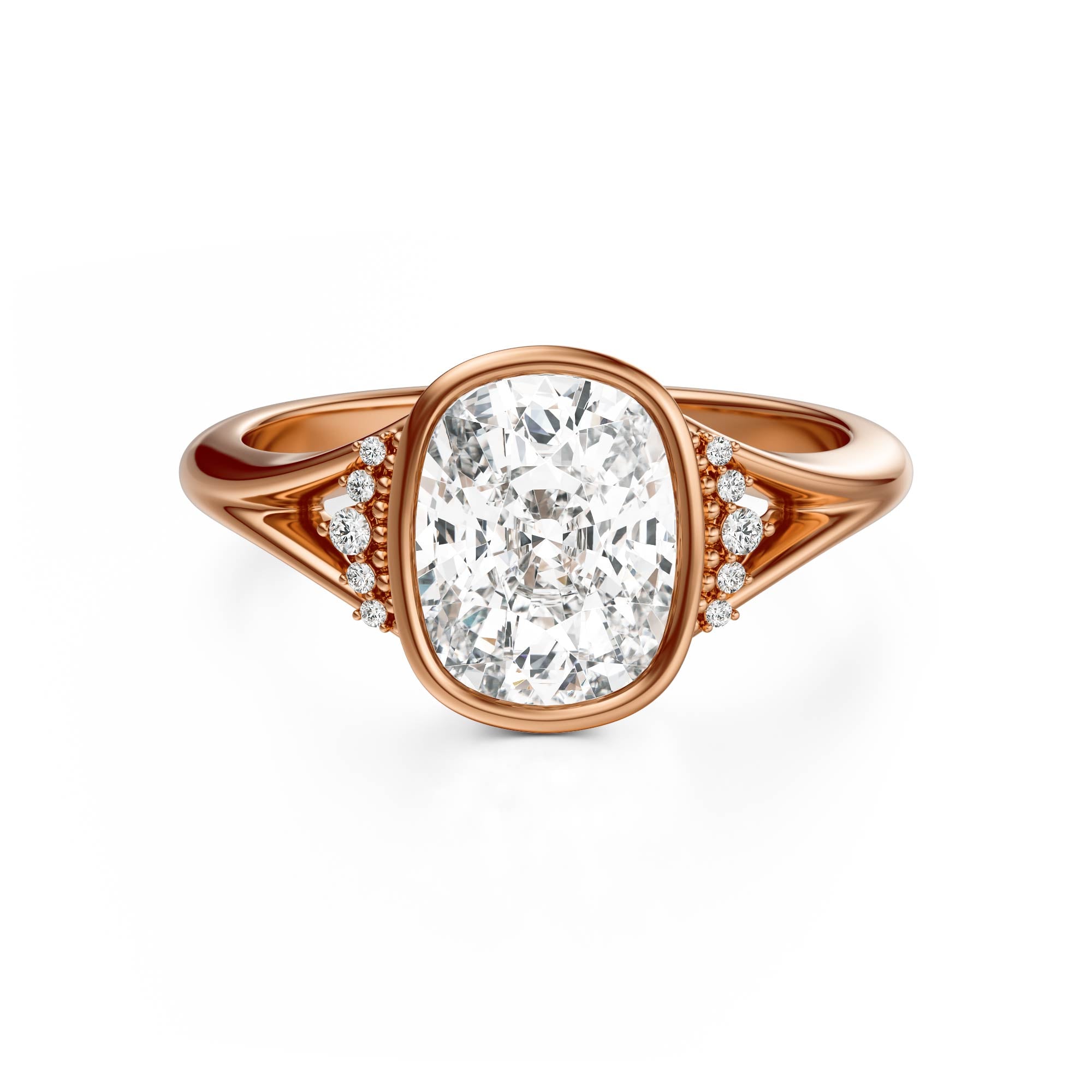 The Bezel Serendipity Ring | Elongated Cushion | Setting Only