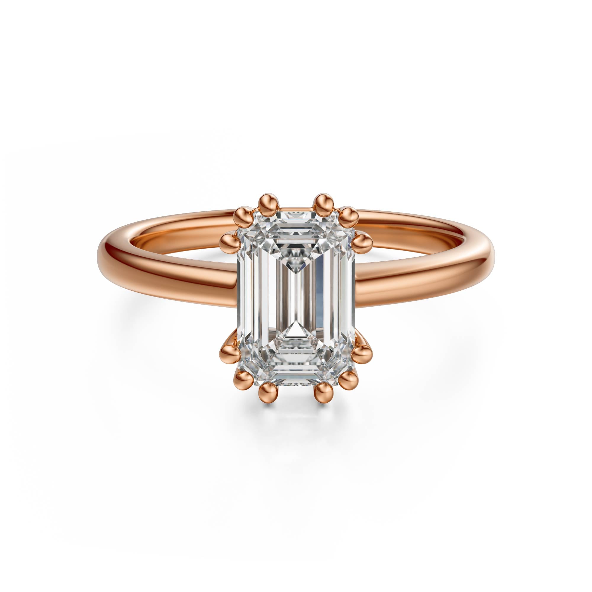 The Thalassa Ring | Emerald Cut | Setting Only - Lavender Creek Gems 