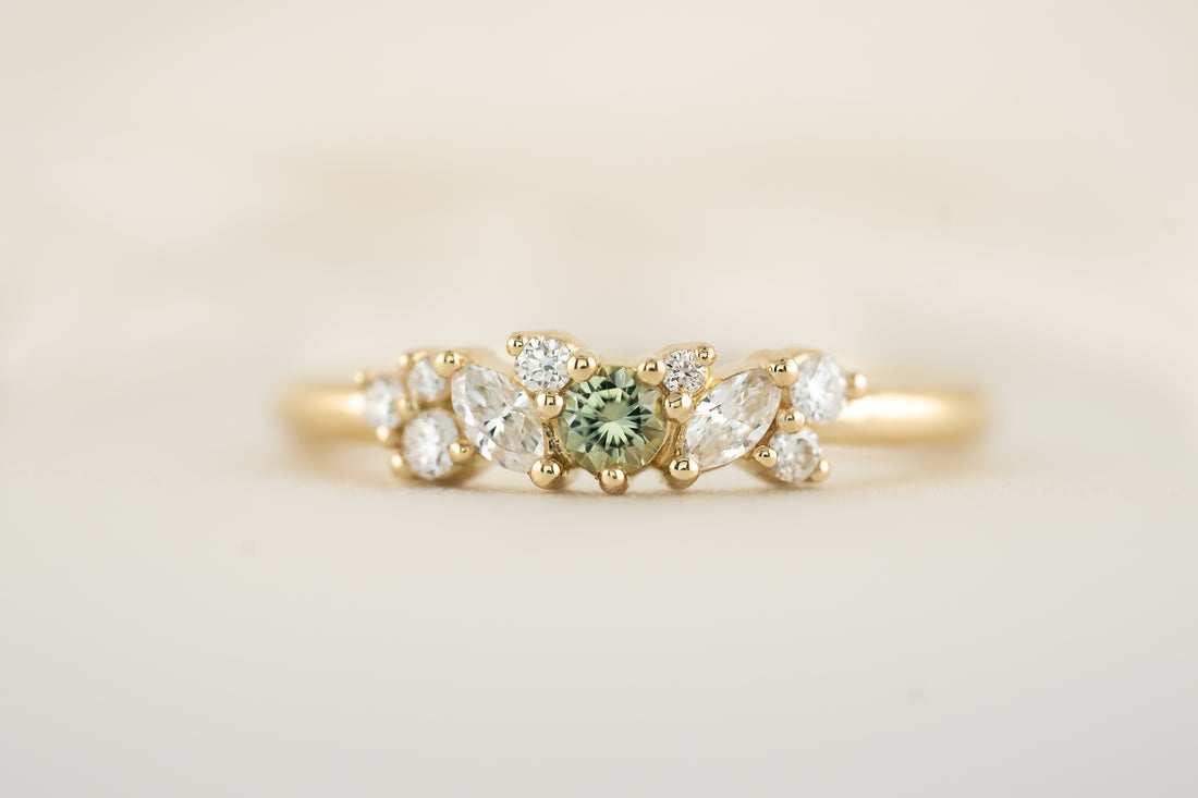 The Verity Ring - Green Sapphire - Lavender Creek Gems 
