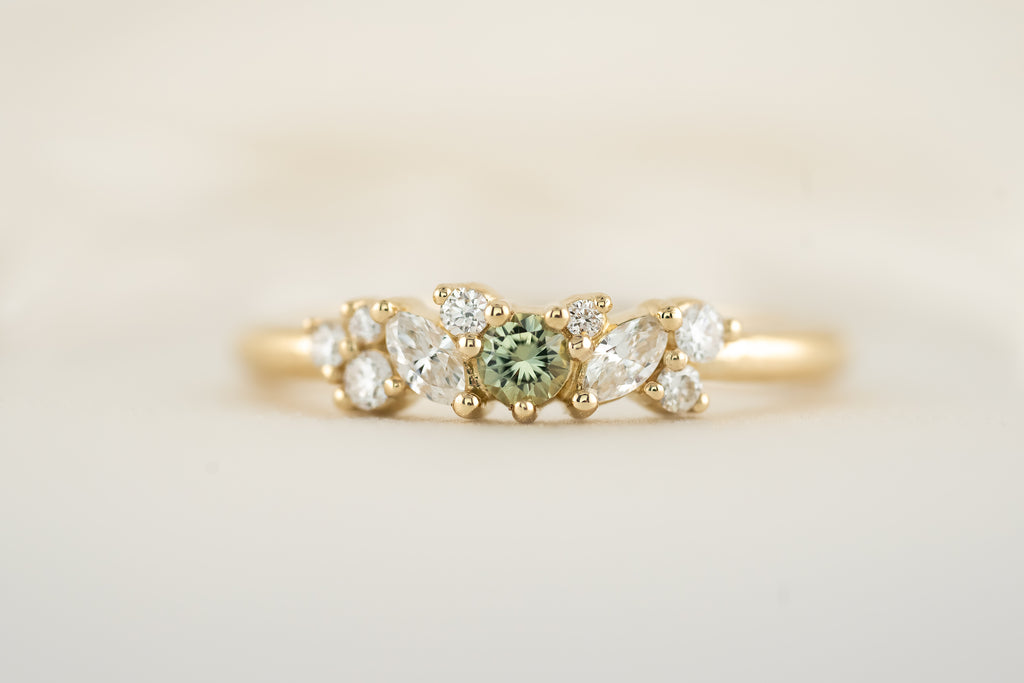 The Verity Ring - Green Sapphire - Lavender Creek Gems 