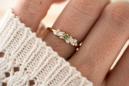 The Verity Ring - Green Sapphire - Lavender Creek Gems 