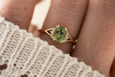The Serendipity Ring - 1.6 CT Cushion Green Sapphire - Lavender Creek Gems 