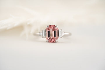 The Mira Ring | 1.62 CT Emerald Cut Pink Tourmaline - Lavender Creek Gems 