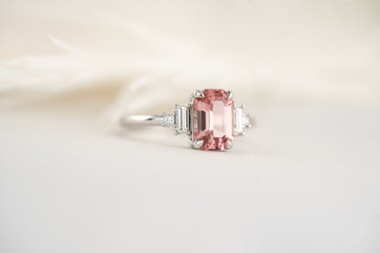 The Mira Ring | 1.62 CT Emerald Cut Pink Tourmaline - Lavender Creek Gems 