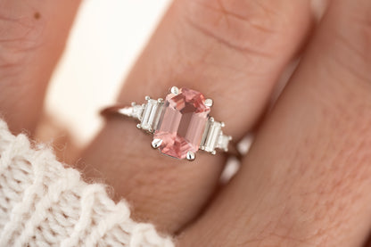 The Mira Ring | 1.62 CT Emerald Cut Pink Tourmaline - Lavender Creek Gems 