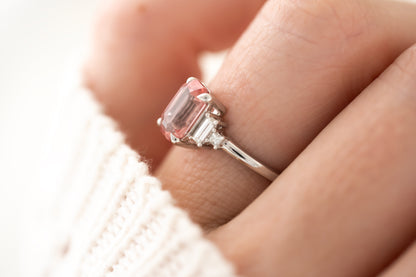 The Mira Ring | 1.62 CT Emerald Cut Pink Tourmaline - Lavender Creek Gems 