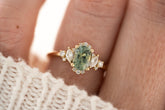 The Naevia Ring - 1.3 CT Oval Montana Teal Sapphire - Lavender Creek Gems 