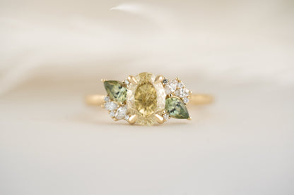 The Fleur Ring - 1.41 CT Oval Yellow Diamond - Lavender Creek Gems 