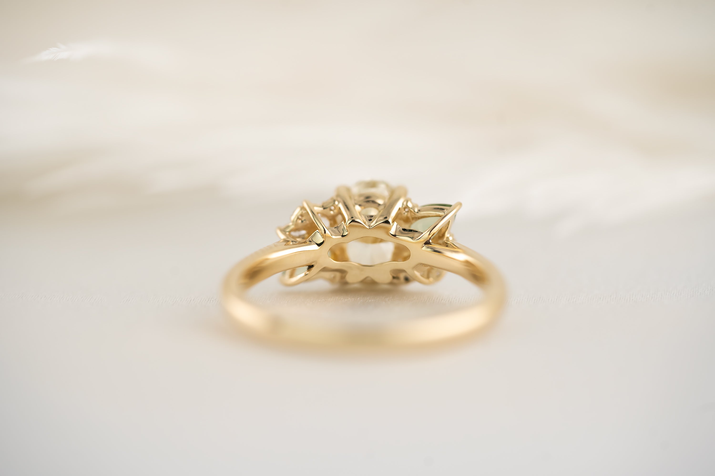 The Fleur Ring - 1.41 CT Oval Yellow Diamond - Lavender Creek Gems 