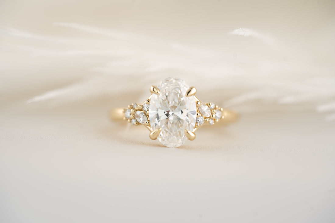 The Lyria Ring - 2 CT Oval Lab Diamond - Lavender Creek Gems 