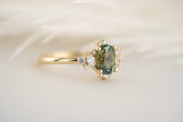 The Naevia Ring - 1.3 CT Oval Montana Teal Sapphire - Lavender Creek Gems 