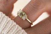 The Fleur Ring - 1.3 CT Oval Mint Green Montana Sapphire - Lavender Creek Gems 