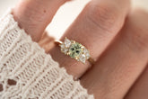 The Fleur Ring - 1.3 CT Oval Mint Green Montana Sapphire - Lavender Creek Gems 