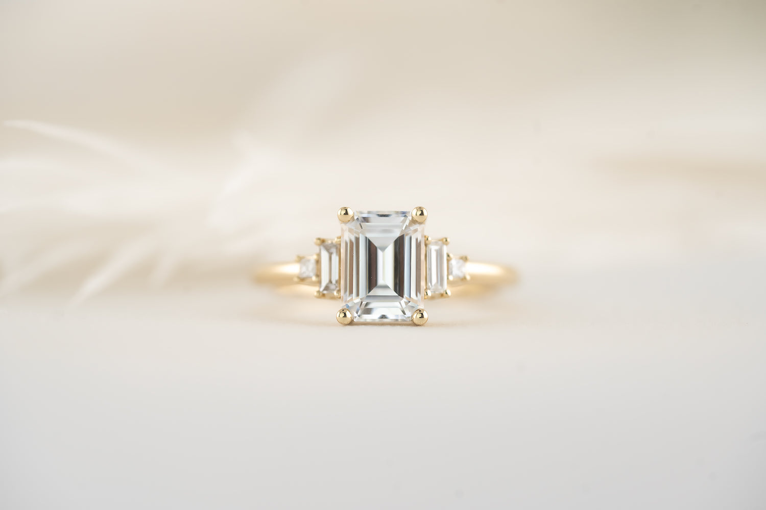 The Mira Ring - Emerald Cut Moissanite - Lavender Creek Gems 