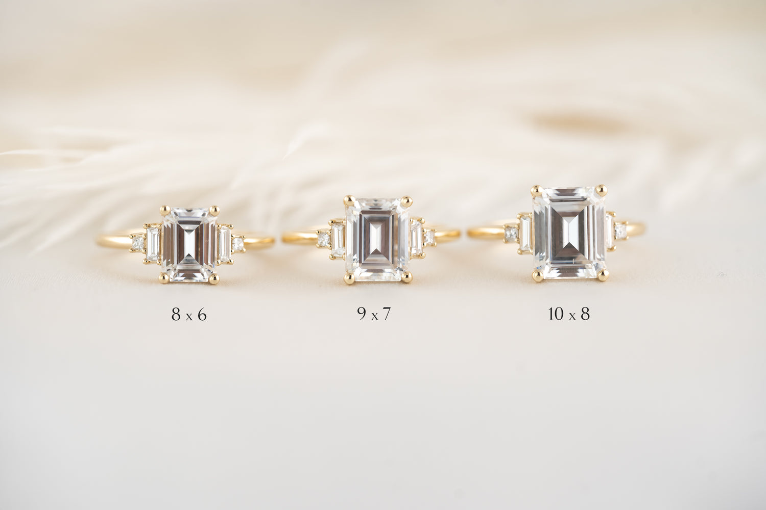 The Mira Ring - Emerald Cut Moissanite - Lavender Creek Gems 