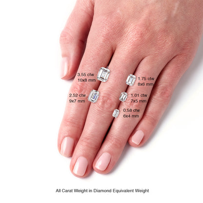 The Mira Ring - Emerald Cut Moissanite - Lavender Creek Gems 