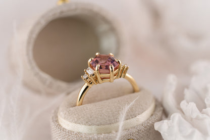 The Mira Ring | 2.45 CT Elongated Hexagon Pink Tourmaline