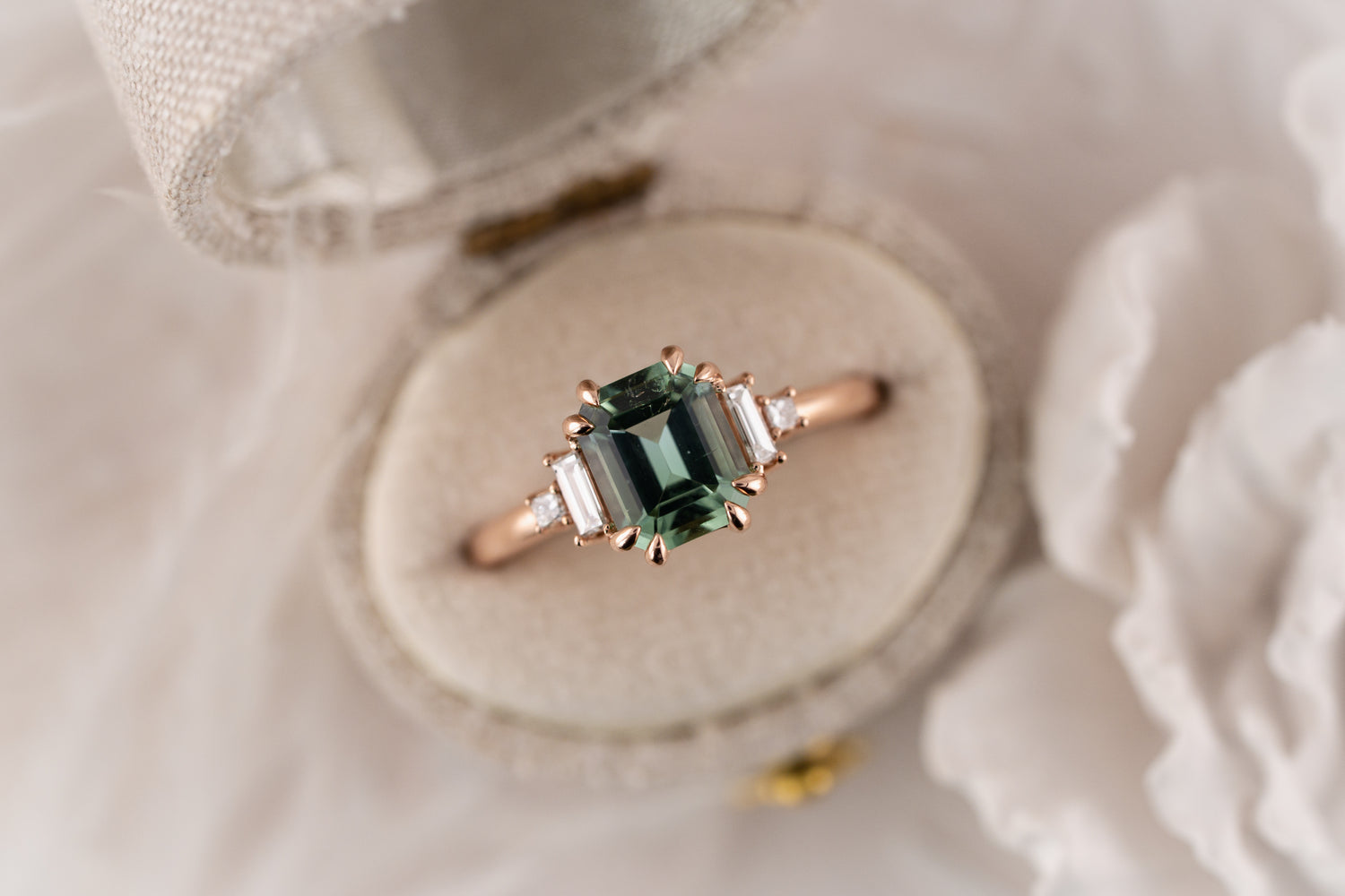 The Mira Ring | 1.52 CT Emerald Cut Lagoon Blue Tourmaline