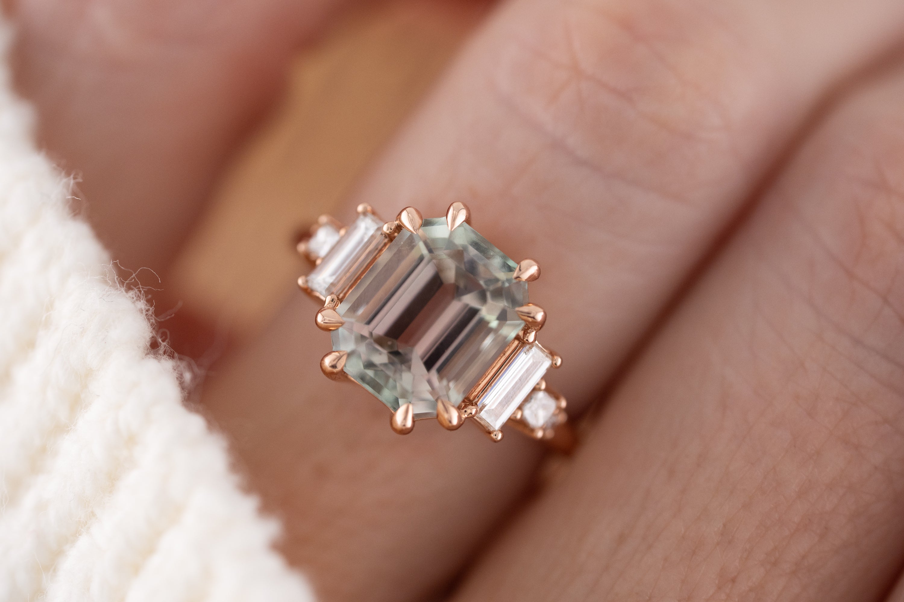 The Mira Ring | 3.88 CT Emerald Cut Bicolor Tourmaline
