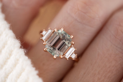 The Mira Ring | 3.88 CT Emerald Cut Bicolor Tourmaline