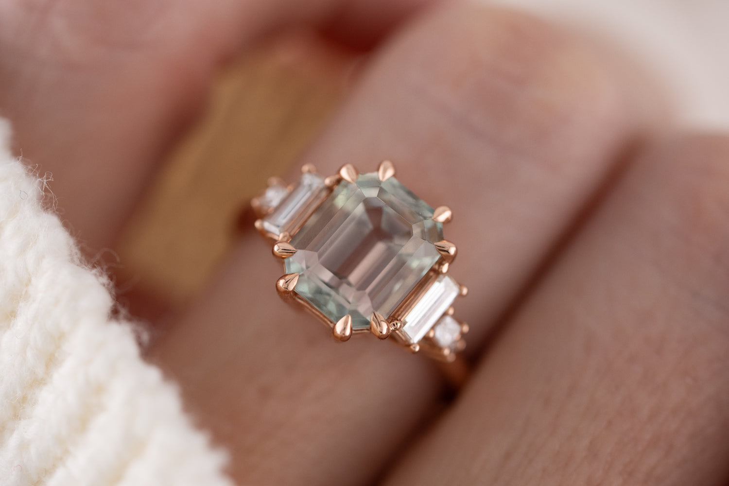 The Mira Ring | 3.88 CT Emerald Cut Bicolor Tourmaline